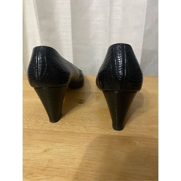 Hill and Dale vintage croc leather block heels size 9AA - Picture 3 of 8